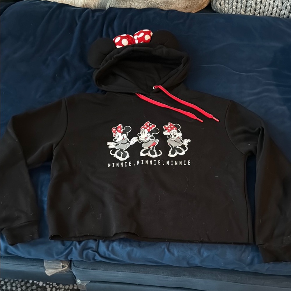 Disney Black Hoodie with Red Minnie Mouse Trim